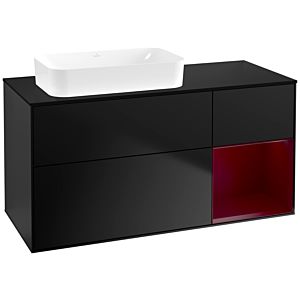 Villeroy et Boch Finion Villeroy et Boch G692HBPD 120x60.3x50.1cm, étagère à droite Peony , laqué noir mat
