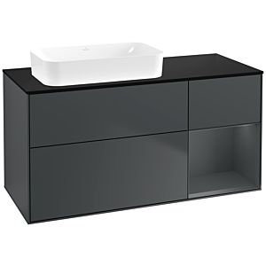 Villeroy und Boch Finion Waschtischunterschrank G692HGHG 120x60,3x50,1cm, Regal rechts Midnight Blue Matt Lacquer, Midnight Blue Matt Lacquer