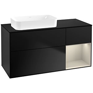 Villeroy et Boch Finion Villeroy et Boch G692HHPD 120x60.3x50.1cm, étagère à droite Sand mat, laqué noir mat