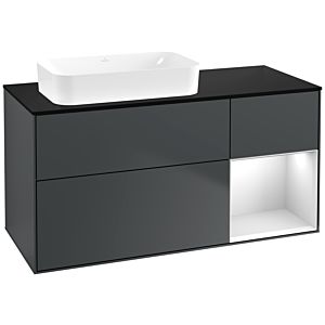 Villeroy et Boch Finion Villeroy et Boch G692MTHG 120x60.3x50.1cm, étagère à droite laqué blanc mat, Midnight Blue Matt Lacquer