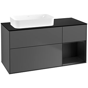 Villeroy and Boch Finion Villeroy and Boch Finion G692PDGK 120x60.3x50.1cm, shelf on the right black matt lacquer, anthracite matt