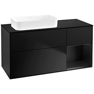 Villeroy und Boch Finion Waschtischunterschrank G692PDPD 120x60,3x50,1cm, Regal rechts Black matt lacquer, Black matt lacquer