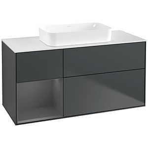 Villeroy et Boch Finion Villeroy et Boch G701GKHG 120x60,3x50,1cm, étagère droite anthracite mat, Midnight Blue Matt Lacquer