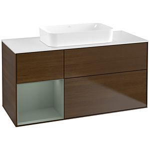 Villeroy et Boch Finion Villeroy et Boch G701GMGN 120x60.3x50.1cm, étagère à droite Olive Matt Lacquer , placage Olive Matt Lacquer