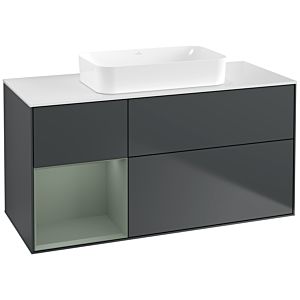 Villeroy et Boch Finion G701GMHG 120x60.3x50.1cm, étagère à droite Olive Matt Lacquer , Midnight Blue Matt Lacquer