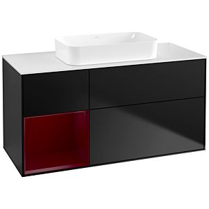 Villeroy and Boch Finion Villeroy and Boch Finion G701HBPD 120x60.3x50.1cm, shelf on the right Peony , black matt lacquer