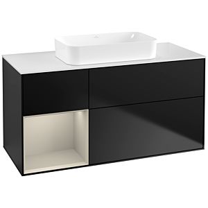Villeroy et Boch Finion Villeroy et Boch G701HHPD 120x60.3x50.1cm, étagère à droite Sand laqué mat noir mat