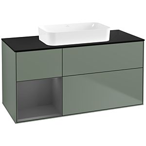 Villeroy and Boch Finion Villeroy and Boch Finion G702GKGM 120x60,3x50,1cm, shelf right anthracite matt, Olive Matt Lacquer