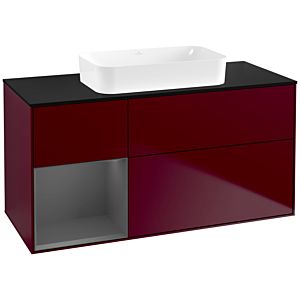 Villeroy und Boch Finion Waschtischunterschrank G702GKHB 120x60,3x50,1cm, Regal rechts Anthracite matt, Peony Matt
