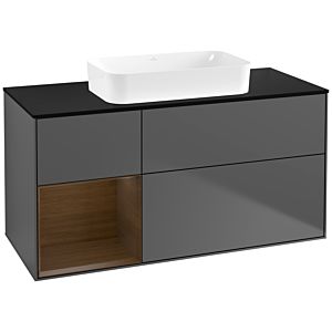 Villeroy and Boch Finion Villeroy and Boch Finion G702GNGK 120x60,3x50,1cm, shelf right walnut veneer, anthracite matt