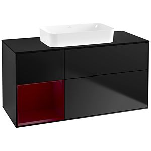 Villeroy and Boch Finion Villeroy and Boch Finion G702HBPD 120x60.3x50.1cm, shelf on the right Peony , black matt lacquer