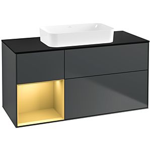 Villeroy et Boch Finion Villeroy et Boch G702HFHG 120x60.3x50.1cm, étagère droite or mat, Midnight Blue Matt Lacquer