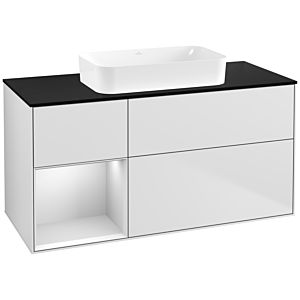 Villeroy et Boch Finion Villeroy et Boch G702MTMT 120x60.3x50.1cm, étagère à droite laqué blanc mat, laqué blanc mat