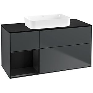 Villeroy and Boch Finion Villeroy and Boch Finion G702PDHG 120x60.3x50.1cm, shelf on the right black matt lacquer, Midnight Blue Matt Lacquer