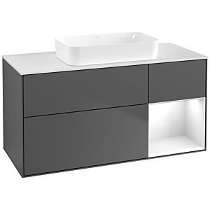 Villeroy and Boch Finion Villeroy and Boch Finion G711GFGK 120x60.3x50.1cm, shelf on the right glossy white lacquer, anthracite matt