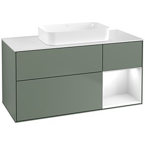Villeroy and Boch Finion Villeroy and Boch Finion G711GFGM 120x60.3x50.1cm, shelf on the right Glossy white lacquer, Olive Matt Lacquer