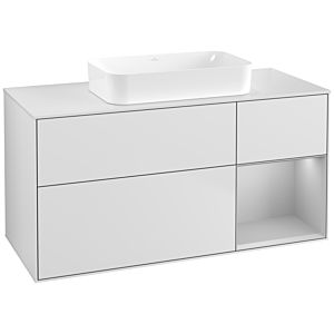 Villeroy und Boch Finion Waschtischunterschrank G711GJMT 120x60,3x50,1cm, Regal rechts Light grey matt, White matt lacquer