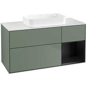 Villeroy and Boch Finion Villeroy and Boch Finion G711PDGM 120x60.3x50.1cm, shelf on the right black matt lacquer, Olive Matt Lacquer
