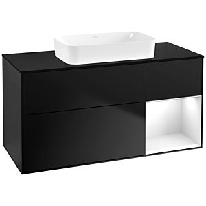 Villeroy and Boch Finion Villeroy and Boch Finion G712GFPD 120x60.3x50.1cm, shelf on the right glossy white lacquer, black matt lacquer