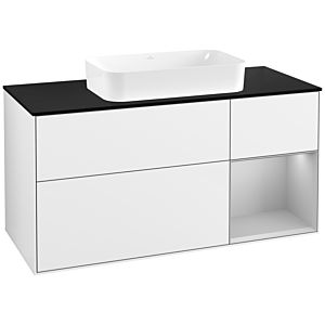 Villeroy und Boch Finion Waschtischunterschrank G712GJGF 120x60,3x50,1cm, Regal rechts Light grey matt, Glossy white lacquer