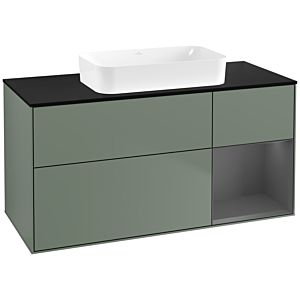 Villeroy und Boch Finion Waschtischunterschrank G712GKGM 120x60,3x50,1cm, Regal rechts Anthracite matt, Olive Matt Lacquer
