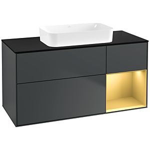 Villeroy and Boch Finion Villeroy and Boch Finion G712HFHG 120x60,3x50,1cm, shelf right gold matt, Midnight Blue Matt Lacquer
