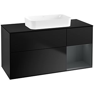 Villeroy und Boch Finion Waschtischunterschrank G712HGPD 120x60,3x50,1cm, Regal rechts Midnight Blue Matt Lacquer, Black matt lacquer
