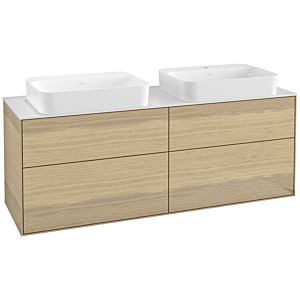 Villeroy und Boch Finion Waschtischunterschrank G72100PC 160x60,3x50,1cm, Glass White Matt, Oak Veneer