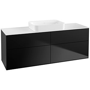Villeroy und Boch Finion Waschtischunterschrank G73100PD 160x60,3x50,1cm, Glass White Matt, Black matt lacquer