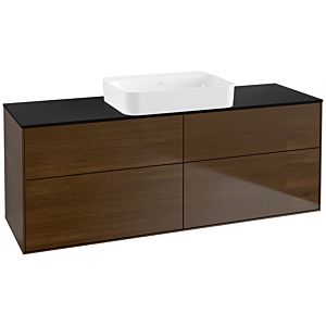 Villeroy et Boch Finion Villeroy et Boch G73200GN 160x60.3x50.1cm, verre noir mat, placage noyer
