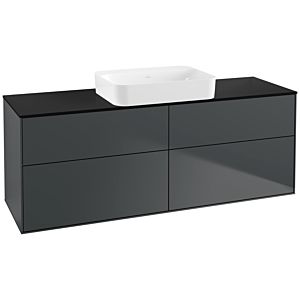 Villeroy und Boch Finion Waschtischunterschrank G73200HG 160x60,3x50,1cm, Glass Black Matt, Midnight Blue Matt Lacquer