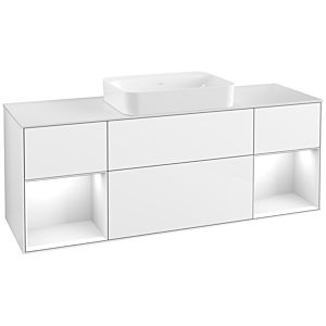 Villeroy und Boch Finion Waschtischunterschrank G741GFGF 160x60,3x50,1cm, Regale Glossy white lacquer, Glossy white lacquer