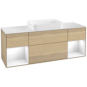 Villeroy et Boch Finion Villeroy et Boch G741GFPC 160x60.3x50.1cm, étagères Laque blanche brillante, Oak Veneer