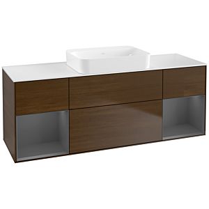 Villeroy et Boch Finion Villeroy et Boch G741GKGN 160x60.3x50.1cm, étagères Laque anthracite mat, placage noyer