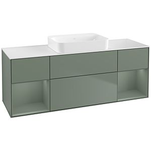 Villeroy und Boch Finion Waschtischunterschrank G741GMGM 160x60,3x50,1cm, Regale Olive matt lacquer, Olive Matt Lacquer