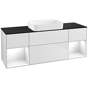Villeroy et Boch Finion Villeroy et Boch G742GFMT 160x60.3x50.1cm, étagères laqué blanc brillant, laqué blanc mat