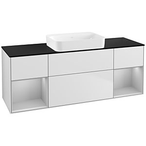 Villeroy und Boch Finion Waschtischunterschrank G742GJMT 160x60,3x50,1cm, Regale Light grey matt lacquer, White matt lacquer