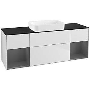 Villeroy und Boch Finion Waschtischunterschrank G742GKMT 160x60,3x50,1cm, Regale Anthracite matt lacquer, White matt lacquer