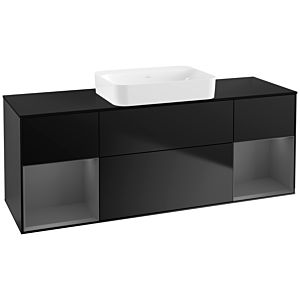 Villeroy et Boch Finion Villeroy et Boch G742GKPD 160x60.3x50.1cm, étagères Laque mate anthracite, Laque mate noire