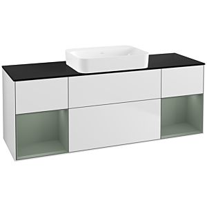 Villeroy und Boch Finion Waschtischunterschrank G742GMMT 160x60,3x50,1cm, Regale Olive matt lacquer, White matt lacquer