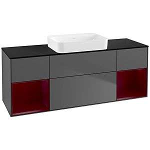 Villeroy und Boch Finion Waschtischunterschrank G742HBGK 160x60,3x50,1cm, Regale Peony matt lacquer, Anthracite matt