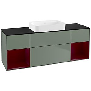 Villeroy und Boch Finion Waschtischunterschrank G742HBGM 160x60,3x50,1cm, Regale Peony matt lacquer, Olive Matt Lacquer