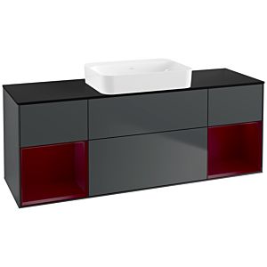 Villeroy und Boch Finion Waschtischunterschrank G742HBHG 160x60,3x50,1cm, Regale Peony matt lacquer, Midnight Blue Matt Lacquer