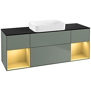 Villeroy und Boch Finion Waschtischunterschrank G742HFGM 160x60,3x50,1cm, Regale Gold matt lacquer, Olive Matt Lacquer