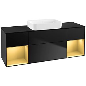 Villeroy und Boch Finion Waschtischunterschrank G742HFPD 160x60,3x50,1cm, Regale Gold matt lacquer, Black matt lacquer