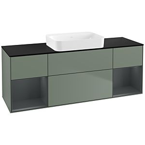Villeroy und Boch Finion Waschtischunterschrank G742HGGM 160x60,3x50,1cm, Regale Midnight matt lacquer, Olive Matt Lacquer