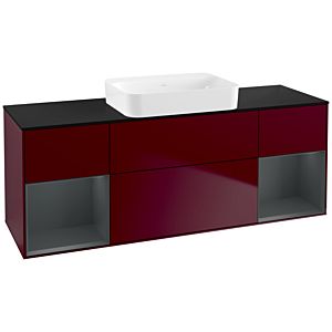 Villeroy et Boch Finion G742HGHB 160x60,3x50,1cm, étagères laqué mat Midnight, Peony Matt