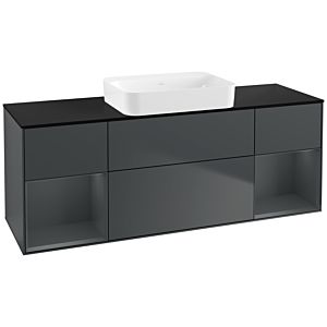 Villeroy und Boch Finion Waschtischunterschrank G742HGHG 160x60,3x50,1cm, Regale Midnight matt lacquer, Midnight Blue Matt Lacquer