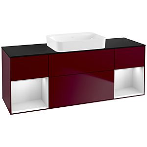 Villeroy et Boch Finion G742MTHB 160x60.3x50.1cm, étagères laqué blanc mat, Peony Matt