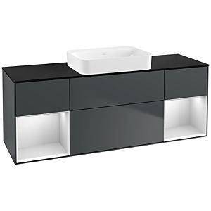 Villeroy und Boch Finion Waschtischunterschrank G742MTHG 160x60,3x50,1cm, Regale White matt lacquer, Midnight Blue Matt Lacquer